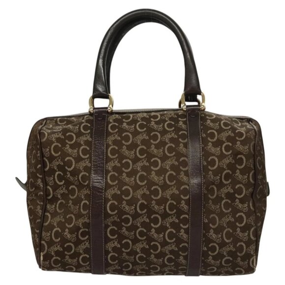 CELINE C Sulky Boston Bag Canvas Brown Gold Auth ep8383 - Picture 3 of 16